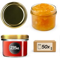 Słoiki na przetwory Tartu 235ml 50szt fi 82 mm + wieczka złote