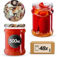 Słoiki na przetwory Kisko 500ml 48szt fi 82 mm + wieczka "Grzyby"