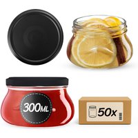 Słoiki na przetwory Raja 300ml fi 82 mm 50szt + wieczko Czarny mat