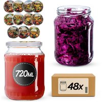 Słoiki na przetwory Jukka 720ml fi 82 mm 48szt + wieczko Warzywa mix