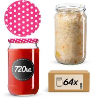 Słoiki na przetwory Niva 720ml 64szt fi 82 mm + wieczka "Groszek czerwony"