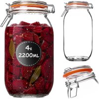 Słoik szklany hermetyczny Maronti z klipsem 2.2L 4 szt.