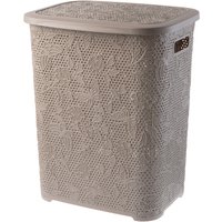 Kosz z pokrywą na bieliznę i ubrania Aglio 55L, beżowy