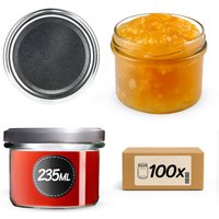 Słoiki na przetwory Tartu 235ml 100szt fi 82 mm + wieczka srebrne