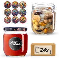 Słoiki na przetwory Salla 425ml fi 82 mm 24szt + wieczko Ptaki