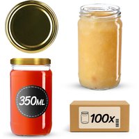 Słoiki na przetwory Gera 350ml fi 66 mm 100szt + złote wieczka