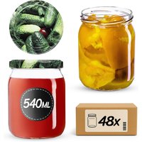 Słoiki Senna 540ml 48szt fi 82 mm + wieczka "Ogórki"
