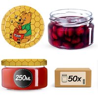 Słoiki na przetwory Denia 250ml 50szt fi 82 mm + wieczko "Miód"