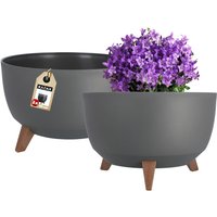 Misa na kwiaty z nóżkami antracyt Luri 40 cm, 2 szt.