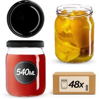 Słoiki Senna 540ml 48szt fi 82 mm + wieczka czarne