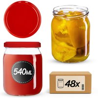 Słoiki Senna 540ml 48szt fi 82 mm + wieczka czerwone