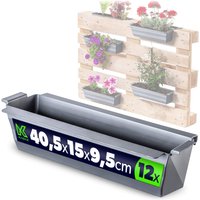 Doniczka do europalet Veere 40.5 cm srebrna 12 szt.