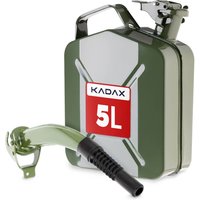 Kanister na paliwo stalowy 5L + lejek 31 cm, zielony