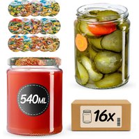 Słoiki na przetwory Maki 540ml fi 82 mm 16szt + wieczka "Wiejski pejzaż"