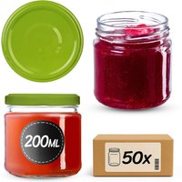 Słoiki na przetwory Lerma 200ml 50szt fi 66 mm + wieczka "Jasna zieleń"