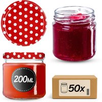Słoiki na przetwory Lerma 200ml 50szt fi 66 mm + wieczka "Groszek czerwony"