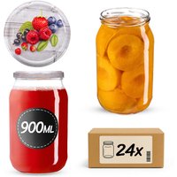 Słoiki na przetwory Simo 900ml 24szt 82mm + wieczka "Jagody"