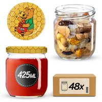 Słoiki na przetwory Salla 425ml 48szt fi 82 mm + wieczka "Miód"
