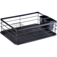 Suszarka do naczyń 43 cm z ociekaczem, czarna