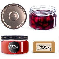 Słoiki na przetwory Denia 250ml 100szt fi 82 mm + wieczko "Czarno-złote"