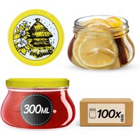Słoiki na przetwory Raja 300ml 100szt fi 82 mm + wieczka "Pszczoły"