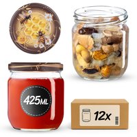Słoiki na przetwory Salla 425ml fi 82 mm 12szt + wieczko Miód