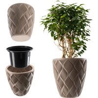 Doniczka na kwiaty z wkładem Jesi 40 cm, beżowa