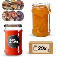 Słoiki na przetwory Seno 315ml fi 66 mm 20szt + wieczko Grzyby mix