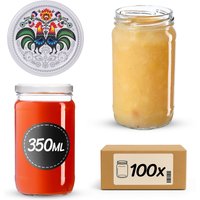 Słoiki na przetwory Gera 350ml fi 66 mm 100szt + wieczko Kogut