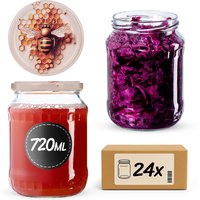 Słoiki na przetwory Jukka 720ml fi 82 mm 24szt + wieczko Pszczoła