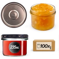 Słoiki na przetwory Tartu 235ml fi 82 mm 100szt + wieczko Czarno złote