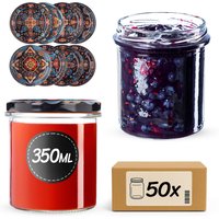 Słoiki na przetwory Avila 350ml fi 82 mm 50szt + wieczko Haftowanka