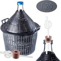 Zestaw winiarski balon 20L + korek nr.3 + szklana rurka