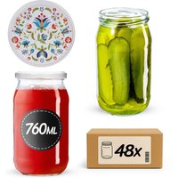 Słoiki na przetwory Niva 760ml fi 82 mm 48szt + wieczko Kaszuby