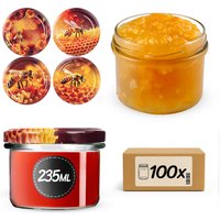 Słoiki na przetwory Tartu 235ml fi 82 mm 100szt + wieczko Zestaw miodowy