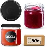Słoiki na przetwory Lerma 200ml 50szt fi 66 mm + wieczka "Czarny mat"