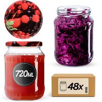 Słoiki na przetwory Jukka 720ml 48szt fi 82 mm + wieczka "Owoce leśne"