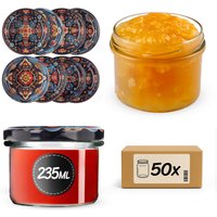 Słoiki na przetwory Tartu 235ml fi 82 mm 50szt + wieczko Haftowanka