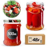 Słoiki na przetwory Kisko 500ml 48szt fi 82 mm + wieczka "Mix Warzyw"