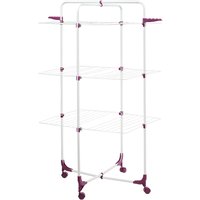 Suszarka stojąca na pranie, z kółkami, składana, 90 cm, biała