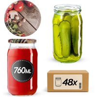 Słoiki na przetwory Niva 760ml fi 82 mm 48szt + wieczko Warzywa