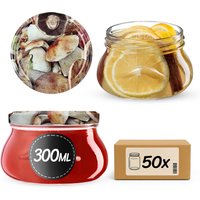 Słoiki na przetwory Raja 300ml 50szt fi 82 mm + wieczka "Grzyby"