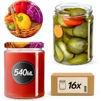 Słoiki na przetwory Maki 540ml fi 82 mm 16szt + wieczko Warzywa
