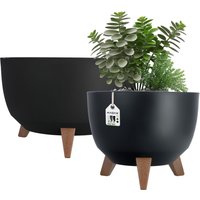 Misa na kwiaty z nóżkami czarna Luri 29 cm + 40 cm, 2 szt.