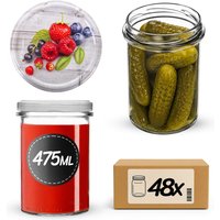 Słoiki na przetwory Befa 475ml 48szt fi 82 mm + wieczka "Jagody"