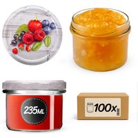 Słoiki na przetwory Tartu 235ml 100szt 82mm + wieczka "Truskawki"