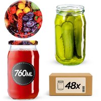 Słoiki na przetwory Niva 760ml 48szt fi 82 mm + wieczka "Owoce"