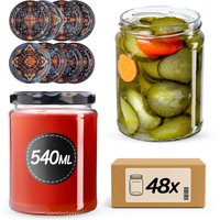 Słoiki na przetwory Maki 540ml fi 82 mm 48szt + wieczko Haftowanka