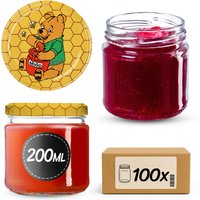 Słoiki na przetwory Lerma 200ml 100szt fi 66 mm + wieczka "Miód"
