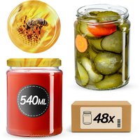 Słoiki na przetwory Maki 540ml 48szt fi 82 mm + wieczka "Pszczoła"